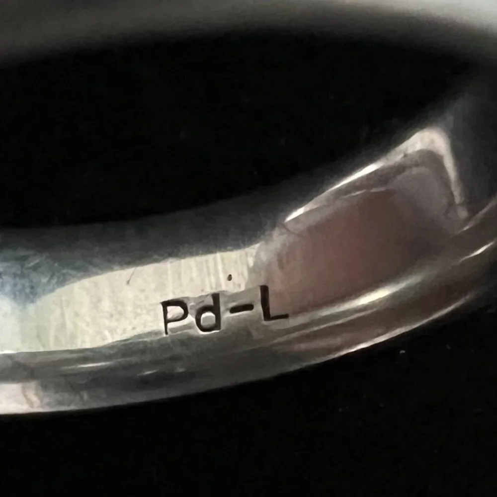9MM Palladium Hammered Wedding Band Size 11